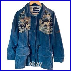 BLUE SKYS Collection Canada Coat Jacket Chore Horse Equestrian Print Women's BLUE SKYS Collection Canada Coat Jacket Chore Horse Equestrian Print Women's