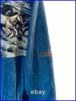 BLUE SKYS Collection Canada Coat Jacket Chore Horse Equestrian Print Women's BLUE SKYS Collection Canada Coat Jacket Chore Horse Equestrian Print Women's