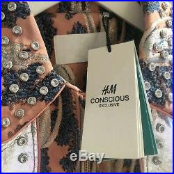 BNWT H&M SS19 CONSCIOUS EXCLUSIVE Short Brocade Jacket S Small SOLD OUT Piñatex