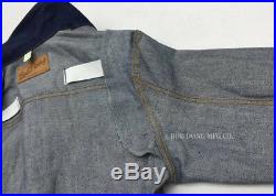BOB DONG Repro 11MJ Pleated 1940s Western Selvage Denim Jacket Vintage Jean Coat