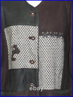 BROWN LEATHER COAT Women Austria Hunting Western Over Coat JACKET/BUST 49/18 XL BROWN LEATHER COAT Women Austria Hunting Western Over Coat JACKET/BUST 49/18 XL