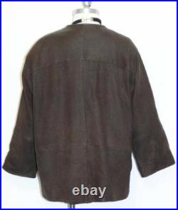 BROWN LEATHER COAT Women Austria Hunting Western Over Coat JACKET/BUST 49/18 XL BROWN LEATHER COAT Women Austria Hunting Western Over Coat JACKET/BUST 49/18 XL