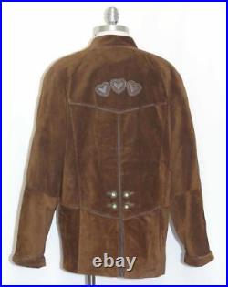 BROWN LEATHER German Women Winter Hunting Western Ranch Over Coat JACKET 12 M