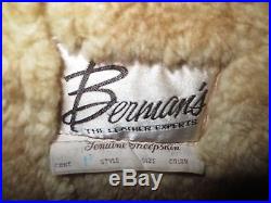 Bermans Authentic Women Leather Sheepskin Shearling Western Jacket Coat Medium