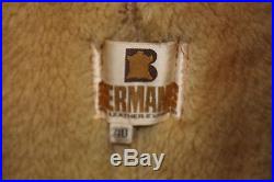 Bermans Shearling Lamb Skin Coat Jacket Men's 40 Western Marlboro Man EUC Vtg