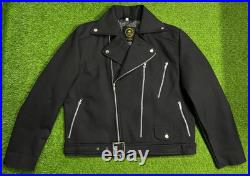 Black Denim Biker Jacket Slim Fit Motorcycle Punk Rock Style Belted Brando Coat Black Denim Biker Jacket Slim Fit Motorcycle Punk Rock Style Belted Brando Coat