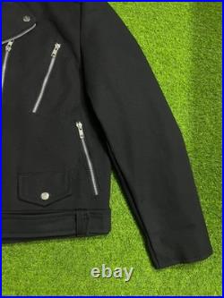 Black Denim Biker Jacket Slim Fit Motorcycle Punk Rock Style Belted Brando Coat Black Denim Biker Jacket Slim Fit Motorcycle Punk Rock Style Belted Brando Coat