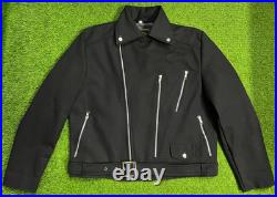 Black Denim Biker Jacket Slim Fit Motorcycle Punk Rock Style Belted Brando Coat Black Denim Biker Jacket Slim Fit Motorcycle Punk Rock Style Belted Brando Coat