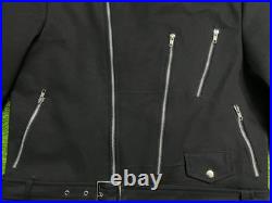 Black Denim Biker Jacket Slim Fit Motorcycle Punk Rock Style Belted Brando Coat Black Denim Biker Jacket Slim Fit Motorcycle Punk Rock Style Belted Brando Coat