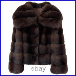 Black Mink Fur Coat Womens 2025 Autumn/Winter Fashion New Large Fur Collar Coat