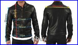 Black Waistcoat Zipper Men Lambskin Classic Western Leather Vest Coat Jacket