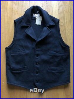 Brand New Filson Made In USA Mackinaw Wool Western Vest Size Large, Charcoal