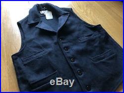 Brand New Filson Made In USA Mackinaw Wool Western Vest Size Large, Charcoal