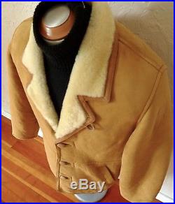 Branded MARLBORO MAN SHEEPSKIN Shearling COAT Jacket RUGGED WESTERN Classic