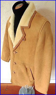 Branded MARLBORO MAN SHEEPSKIN Shearling COAT Jacket RUGGED WESTERN Classic