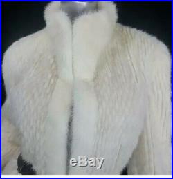 Breathtaking Reversibles/mgenuine Real Blonde Off White Mink Fur Coat Jacket
