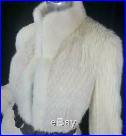 Breathtaking Reversibles/mgenuine Real Blonde Off White Mink Fur Coat Jacket