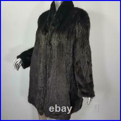 Brisal/xlvintage Genuine Black Mink Fur Real Leather Reversible Coat Jacket