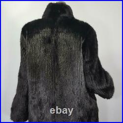 Brisal/xlvintage Genuine Black Mink Fur Real Leather Reversible Coat Jacket