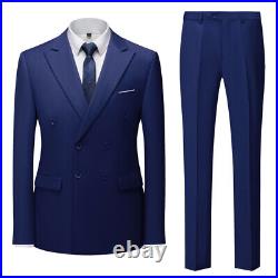 British Double Breasted Suit Coat Men's Suit Slim Fit Business Suit Dress Pants