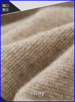 British Mens Long Sleeve Knitted Knitwear Cardigan Wool Button Short Coat Jacket