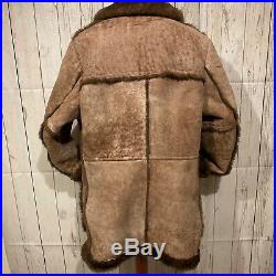 Brown Stratojac Shearling Sheepskin Marlboro Man Rancher Western Coat Size 44