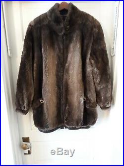 Brown sheared beaver fur coat, made in Canada