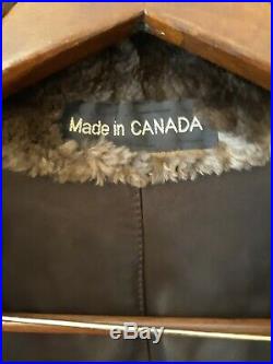 Brown sheared beaver fur coat, made in Canada