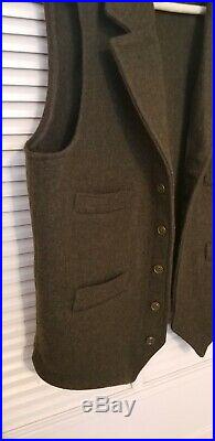 CC FILSON Green Western Wool Vest L Large Mens MACKINAW Vest