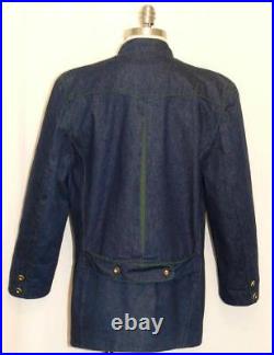 COTTON German Coat Jacket BLUE Women Summer Western Bavarian Blazer B43 12 M