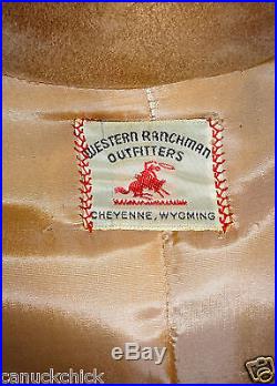 Country Western Ranchman Cowgirl Vintage Deerskin Coat Jacket Butter Soft Wy USA