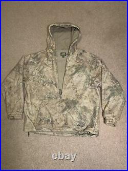Cabela's Wooltimate WindShear Camo Hooded 1/2 Zip Pullover Zonz Western Large