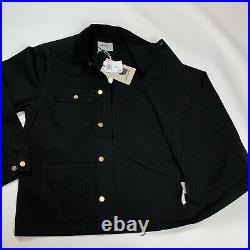 Carhartt WIP Michigan Coat Black Rinsed Chore Jacket organic BNWT Cord collar