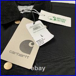Carhartt WIP Michigan Coat Black Rinsed Chore Jacket organic BNWT Cord collar