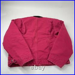 Carhartt WJ097 SCA Women Jacket Large Detroit Sherpa Lined Sandstone Bomber Coat