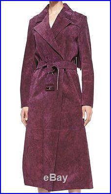 Celebrity Fashion Design Purple Coat Women Western Suede Leather Jacket-15