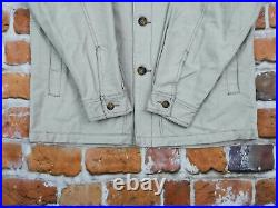 Chevignon Vintage Denim Cowboy Coat Jacket Western Style Beige Size L Tip Top