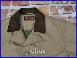 Chevignon Vintage Winter Denim cowboy Coat Jacket Western Beige SizeXL Tip Top