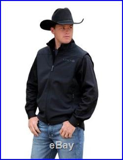 Cinch Western Vest Mens Bonded Pockets Mock Zip 3XL Black MWV101210X