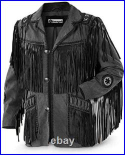 Classyak Men's Fashion Western Genuine Cowboy Jacket