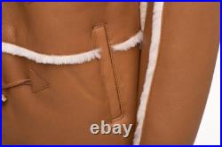 Cognac Trench Shearling Leather 100% Genuine Sheepskin Coat Jacket Cognac Trench Shearling Leather 100% Genuine Sheepskin Coat Jacket