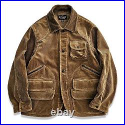 Corduroy Safari Jacket Men's Western Coat Vintage Casual Coat Work Coat Brown