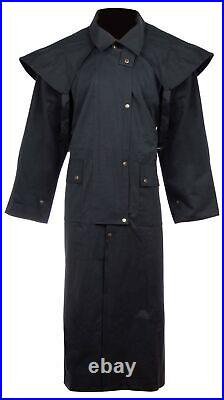 Cowboy Oilskin Duster Western Australian Drover Coat Jacket Waterproof S 6xl