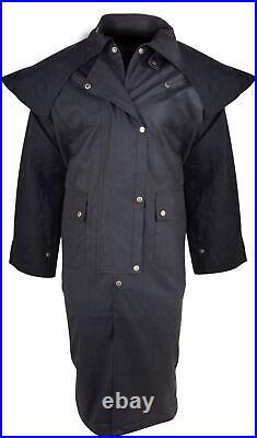 Cowboy Oilskin Duster Western Australian Drover Coat Waterproof Jacket S 6XL