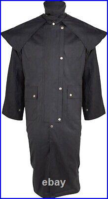 Cowboy Oilskin Duster Western Australian Drover Coat Waterproof Jacket S 6XL