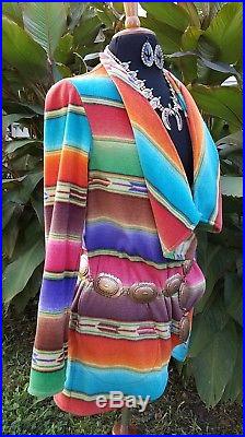 Cowgirl gypsy Serape jacket Southwestern boho Western warm LARGE