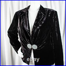 DOUBLE D. RANCH New Black Velvet Turquoise Opaque Stone Women Jacket Size L DOUBLE D. RANCH New Black Velvet Turquoise Opaque Stone Women Jacket Size L