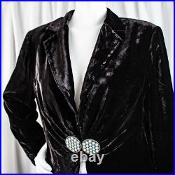DOUBLE D. RANCH New Black Velvet Turquoise Opaque Stone Women Jacket Size L DOUBLE D. RANCH New Black Velvet Turquoise Opaque Stone Women Jacket Size L