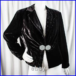 DOUBLE D. RANCH New Black Velvet Turquoise Opaque Stone Women Jacket Size L DOUBLE D. RANCH New Black Velvet Turquoise Opaque Stone Women Jacket Size L