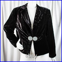 DOUBLE D. RANCH New Black Velvet Turquoise Opaque Stone Women Jacket Size L DOUBLE D. RANCH New Black Velvet Turquoise Opaque Stone Women Jacket Size L